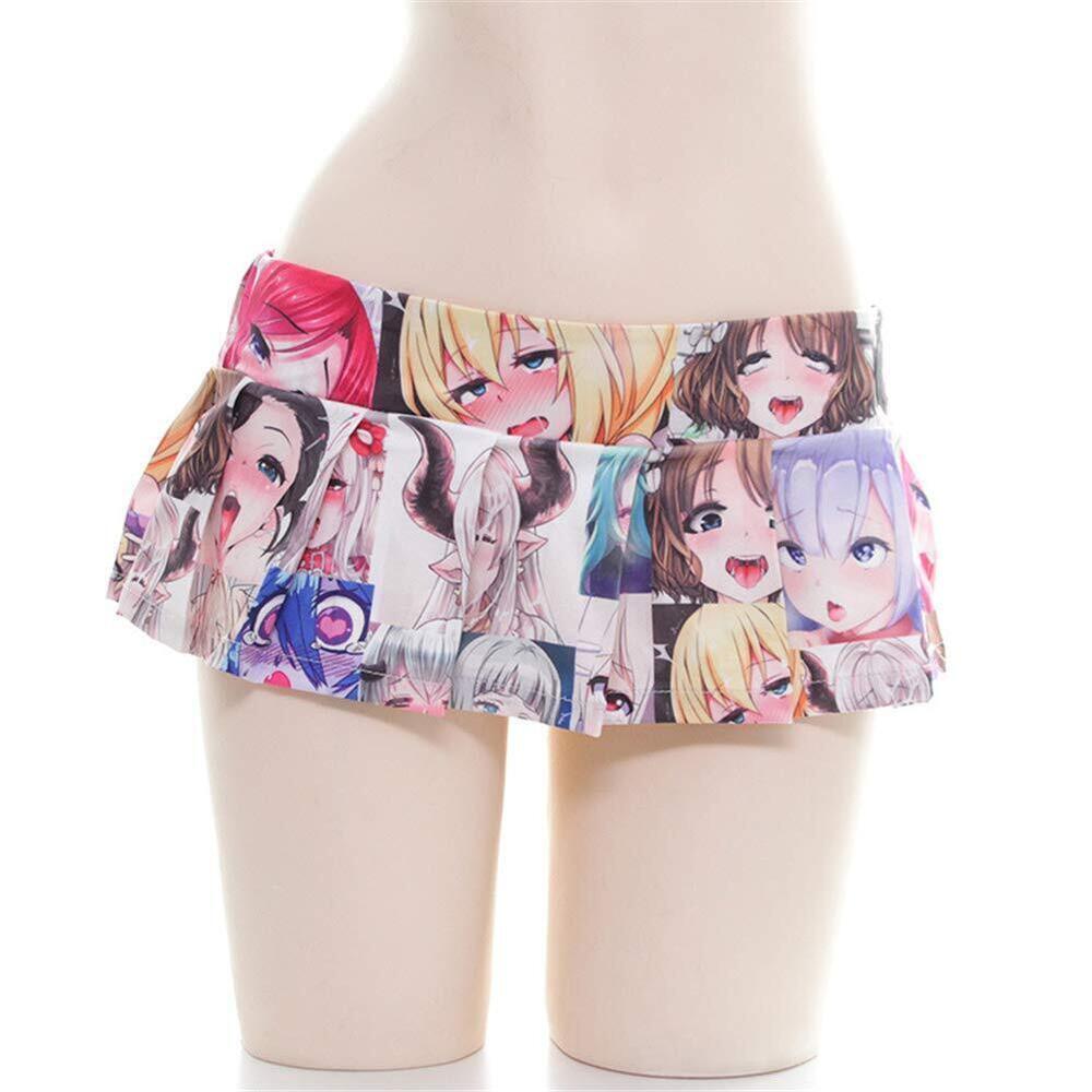 9118 Mini Skirt, Sexy Cosplay Japanese Schoolgirls Anime Print Pleated